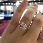 S925 Rose Gold Peachy Pink Stone Cushion Cut Engagement Ring With Double Halo - Image 2