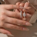 S925 Moissanite 2.0Ct Round Cut 2PC Brival Ring Set Solitaire Promise Ring & Pavé Eternity Band - Image 3