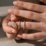 S925 Moissanite 2Ct Round Solitaire 3-Piece Bridal Ring Set Engagement Ring With Wedding Bands - Image 2