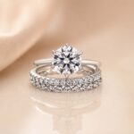 S925 Moissanite 2Ct Round Solitaire 3-Piece Bridal Ring Set Engagement Ring With Wedding Bands - Image 4