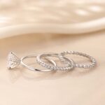 S925 Moissanite 2Ct Round Solitaire 3-Piece Bridal Ring Set Engagement Ring With Wedding Bands - Image 5
