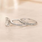 S925 Moissanite 2Ct Princess Cut Engagement Ring Set 2PC Hidden Halo Solitaire Ring With Wedding Band - Image 5
