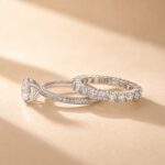 S925 Moissanite 2CT Round Cut Solitaire Engagement Ring Set White Gold Plated In Sterling Silver Promise Rings For Women - Image 5