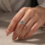 S925 Green Moissanite 3.0Ct Round Cut 6 Prong White Gold Promise Rings For Women - Image 3