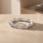 S925 Wave-Shaped Moissanite Eternity Band in Sterling Silver Stackable Wedding Ring For Women - Image 4