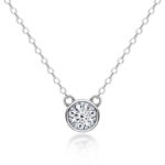 S925 Moissanite  Round Cut Pendant Necklace