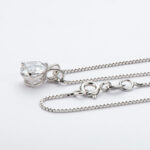 S925 1.0Ct Moissanite Lovely 3 Prong White Gold Round Cut Pendant Necklace - Image 2