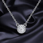 S925 Moissanite  Round Cut Pendant Necklace - Image 2