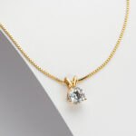 S925 1.0Ct Moissanite 3 Prong Round Cut Pendant Necklace - Image 2