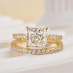 S925 Elegant Square Princess Cut Wedding Ring Set For Women In Sterling Silver - Image 11