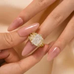 S925 5.0Ct Radiant Cut Three Stone Wedding Ring For Her With Insert Ring - Image 3