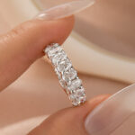 S925 Maxine 3.0Ct Half Oval Cut Sona Wedding Band - Image 16