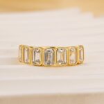 S925 2.8Ct Emerald Cut Bezel Half Wedding Band Travel Ring In Sterling Silver - Image 7
