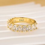 S925 3.0Ct Radiant Cut Half Wedding Band Travel Ring In Sterling Silver - Image 8