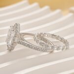 S925 2PC 3.5Ct Wedding Ring Set Gorgeous Halo Radiant Cut Simulated Diamond Engagement Ring With Wedding Band - Image 7