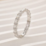 S925 Elegant Radiant Cut Yellow Gold Women's Wedding Band In Sterling Silver - Image 8