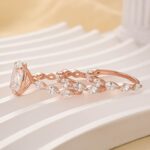 S925 3PC Classic Wedding Ring Set 4.5Ct Oval Cut Engagement Ring With Marquise Cut Full Wedding Band - Image 9