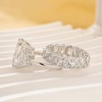S925 Luxurious 9.0Ct Three Stone Radiant Cut Wedding Set In Sterling Silver - Image 8
