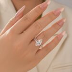 S925 4.0Ct Marquise Cut Wedding Ring Set Travel Ring With Classic Wedding Band - Image 9