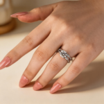 S925 Maxine Moissanite Twist 2.0 Carat Round Cut Wedding Ring Set In Sterling Silver - Image 2