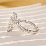 S925 4.0Ct Marquise Cut Side Stone Engagement Ring For Woman - Image 4