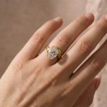 S925 2PC Moissanite Wedding Sets 5.5Ct Oval Cut Yellow Gold Solitaire Engagement Ring with Curved Wedding Band - Image 2