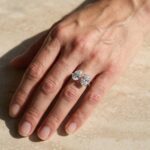 S925 Unique Double Stones Design Oval Cut & Pear Cut Engagement Ring - Image 2