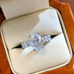 S925 Luxurious 4.5Ct Oval Cut Simulated Diamond Engagement Ring In  Sterling Silver - Image 2