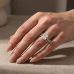 Moissanite 3.5Ct Side Stone Radiant Cut White Gold Wedding Ring Set - Image 3