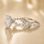 S925 Crushed Ice 5.0Ct Cushion Cut Engagement Ring in Sterling Silver with Wedding Band - Image 7