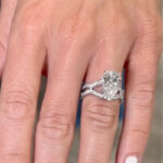 S925 Maxine Split Shank Unique Pear Cut Engagement Ring In Sterling Silver - Image 2