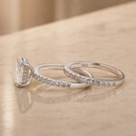 S925 2.0Ct Radiant Cut Moissanite Engagement Ring Set in Sterling Silver With Pave Wedding Band - Image 5