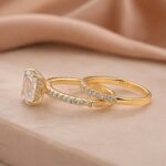 S925 2.0Ct Radiant Cut Moissanite Engagement Ring Set in Sterling Silver With Pave Wedding Band - Image 10