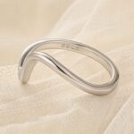 S925 Elegant Curved Wedding Band For Woman in Sterling Silver - Image 8