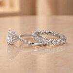 S925 Moissanite 3.0Ct Round Cut 2PC Engagement Ring Set Stackable Ring Set For Women - Image 5