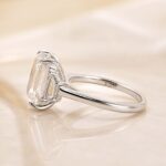 S925 Luxury 4.5 Ct Three Stone Emerald Cut Engagement Ring in Sterling Silver - Image 4