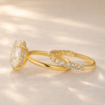 S925 2PC 4.5Ct Solitaire Oval Cut Engagement Ring with Open Band - Image 4