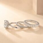 S925 Moissanite 4.0Ct Solitaire Round Cut Engagement Ring in Sterling Silver with Classic Wedding Band - Image 8