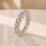 S925 Moissanite Diamond 5.5Ct Round Cut Eternity Band Sterling Silver Stackable Wedding Ring - Image 5
