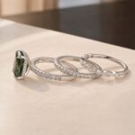 S925 Moissanite 3.5CT Radiant Cut Green Engagement Ring with Round & Marquise Accents Bands - Image 10