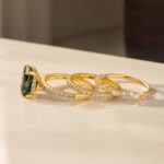 S925 Moissanite 3.5CT Radiant Cut Green Engagement Ring with Round & Marquise Accents Bands - Image 5