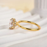 S925 Maxine Precious Moissanite 2.0 Carat Round Cut Yellow Gold Engagement Ring For Women - Image 4
