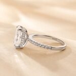 S925 Elegant Radiant Cut Engagement Ring For Women In Sterling Silver - Image 4