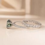 S925 Green Moissanite 3.0Ct Round Cut 6 Prong White Gold Promise Rings For Women - Image 10