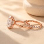 S925 Moissanite Solitaire 5.5Ct Oval Cut Wedding Ring Set With Round Cut Wedding Band - Image 14