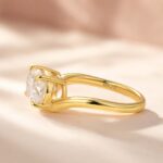 S925 Moissanite 2.5Ct Oval Cut Solitaire 18K Yellow Gold Engagement Ring Everyday Wear Ring - Image 5