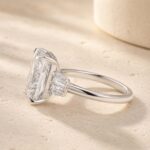 S925 Sterling Silver Three Stone 5.0Ct Radiant Cut Engagement Ring - Image 8