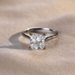 S925 Classic Square Princess Cut Engagement Ring for Women In Sterling Silver - Image 5