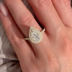 S925 Double Halo Pear Cut Engagement Ring for Women - Image 9