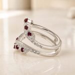 S925 Pavé Full Eternity Blue & White Stone Enhancer Wedding Band - Image 10